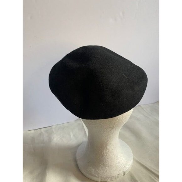 Vintage Womens Henry Pollak Buckle Iam Black wool hat 20 inch Adjustable - Picture 4 of 10